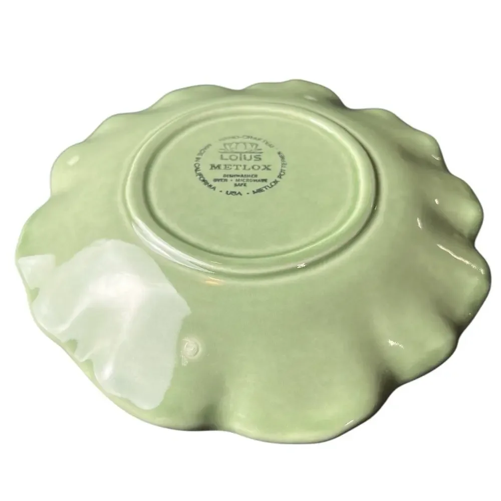 Metlox Lotus Poppytrail 8” Luncheon/Salad‎ Plate Fern/Lime Vtg